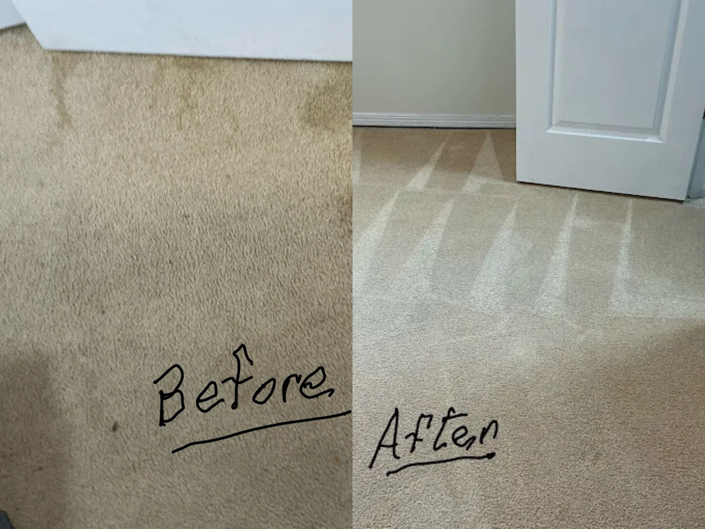 Carpet Cleaning Denver CO before-and-after dirt removal results.