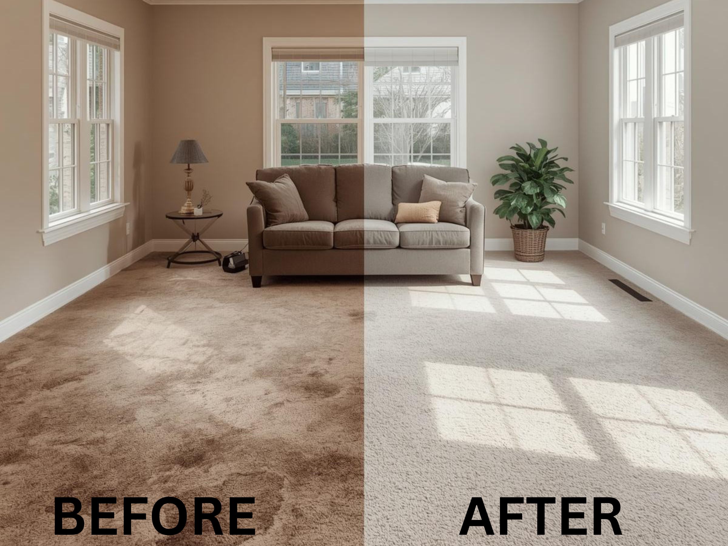 Carpet Cleaning Denver CO before-and-after deep cleaning transformation.